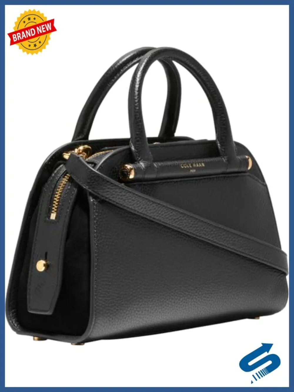 Leather Small Satchel Handbag with Adjustable Strap